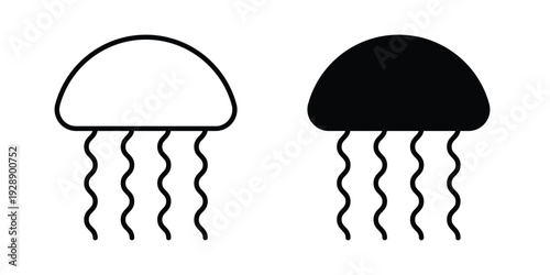 Jellyfish icon. set of web icons on white background