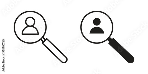 Job candidate icon. set of web icons on white background