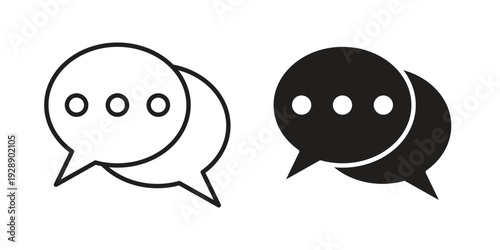 Live chat icon. set of web icons on white background