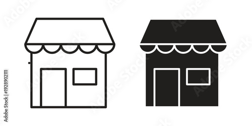 Local store icon. set of web icons on white background
