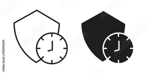 Long term protection icon. set of web icons on white background