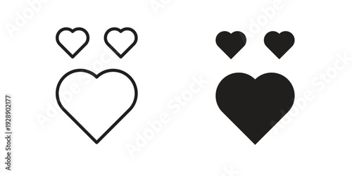 Love icon. set of web icons on white background
