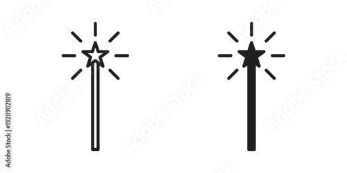 Magic wand icon. set of web icons on white background
