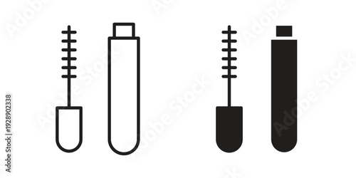 Mascara brush icon. set of web icons on white background