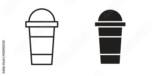 Milk shake icon. set of web icons on white background