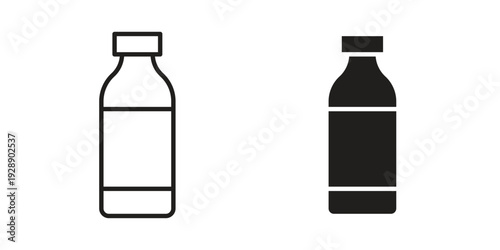 Milk bottle icon. set of web icons on white background