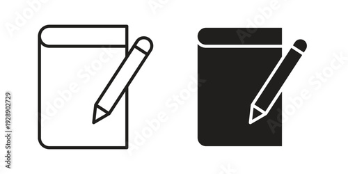 Notebook icon. set of web icons on white background