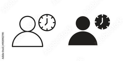Office hours icon. set of web icons on white background