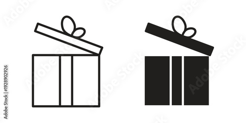 Open gift box icon. set of web icons on white background
