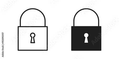 Padlock icon. set of web icons on white background