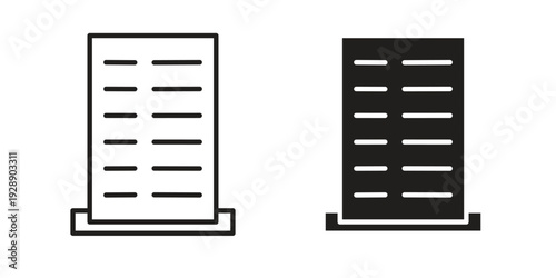 paper check receipt icon. set of web icons on white background