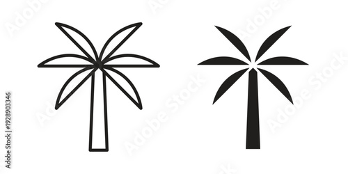 Palm tree icon. set of web icons on white background