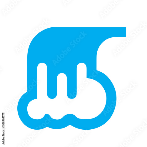 Blue waterfall icon