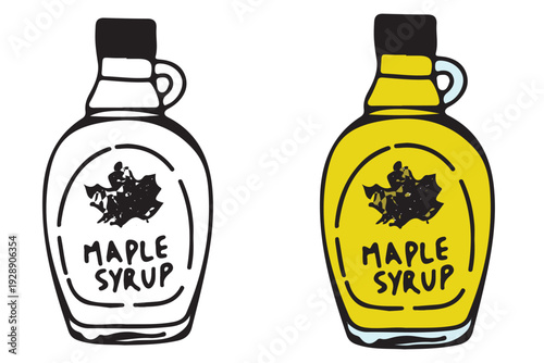 maple syrup line art and coloring vector