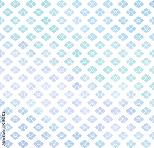 Seamless Hanabishi Japanese Geometric Diamond Pattern Background Vector Blue Watercolor