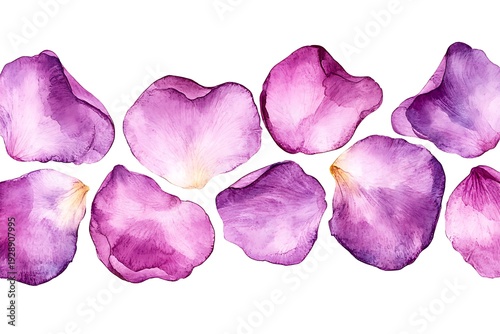 Elegant Pink Rose Petals on White Background Ideal for Romantic and Floral Themes
