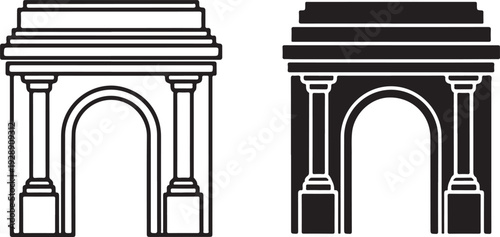 Black and white architectural archway with columns architectural columns arches doorways
