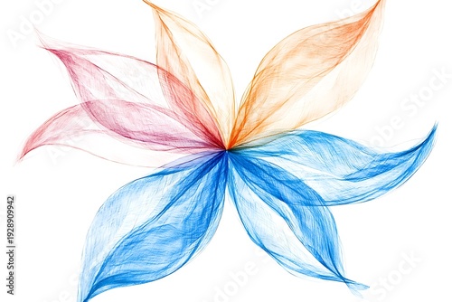 Colorful Flowing Petals in Abstract Design Representing Harmony and Nature's Beauty