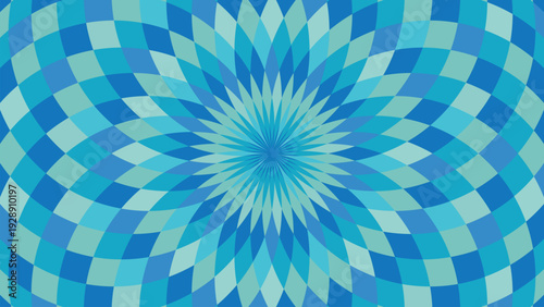 明るい色合いの抽象的な花の放射状イラスト