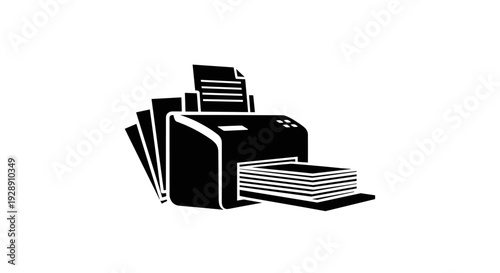 Black and white office paper copier.