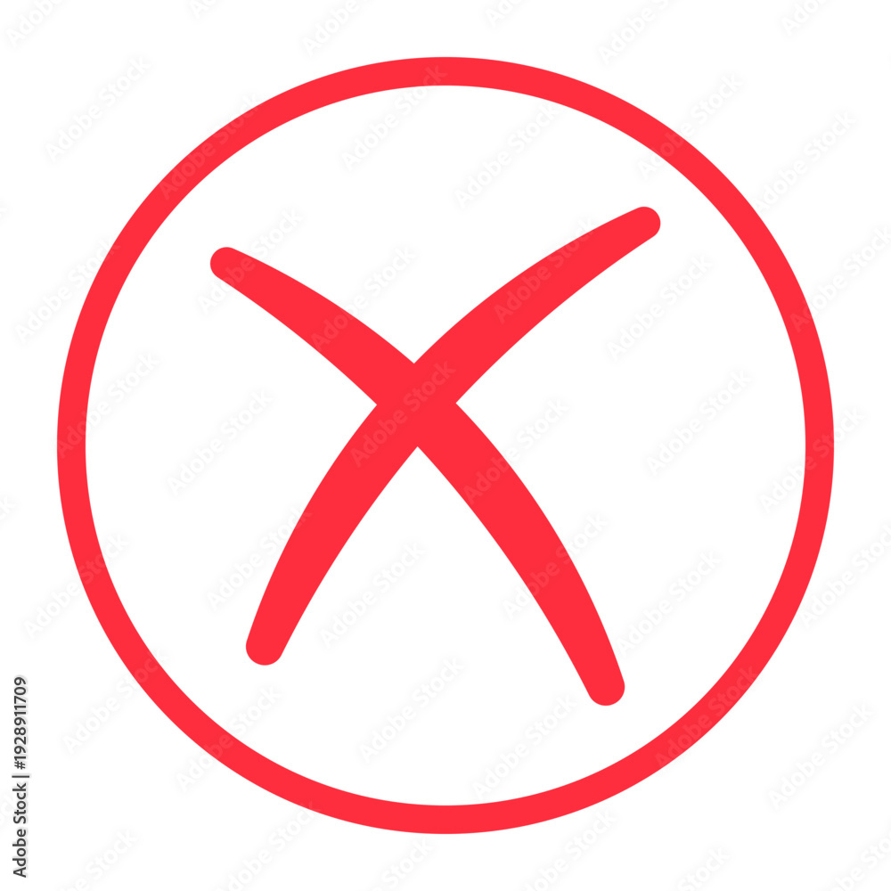 Obraz premium Red Cross Mark Icon Vector. 