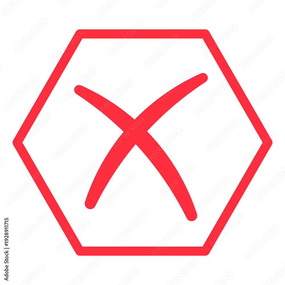 Fototapeta premium Red Cross Mark Icon Vector. 