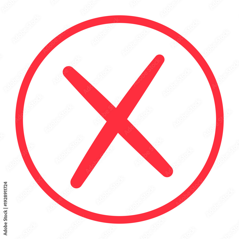 Obraz premium Red Cross Mark Icon Vector. 