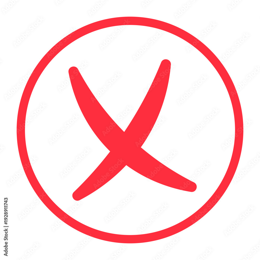 Obraz premium Red Cross Mark Icon Vector. 