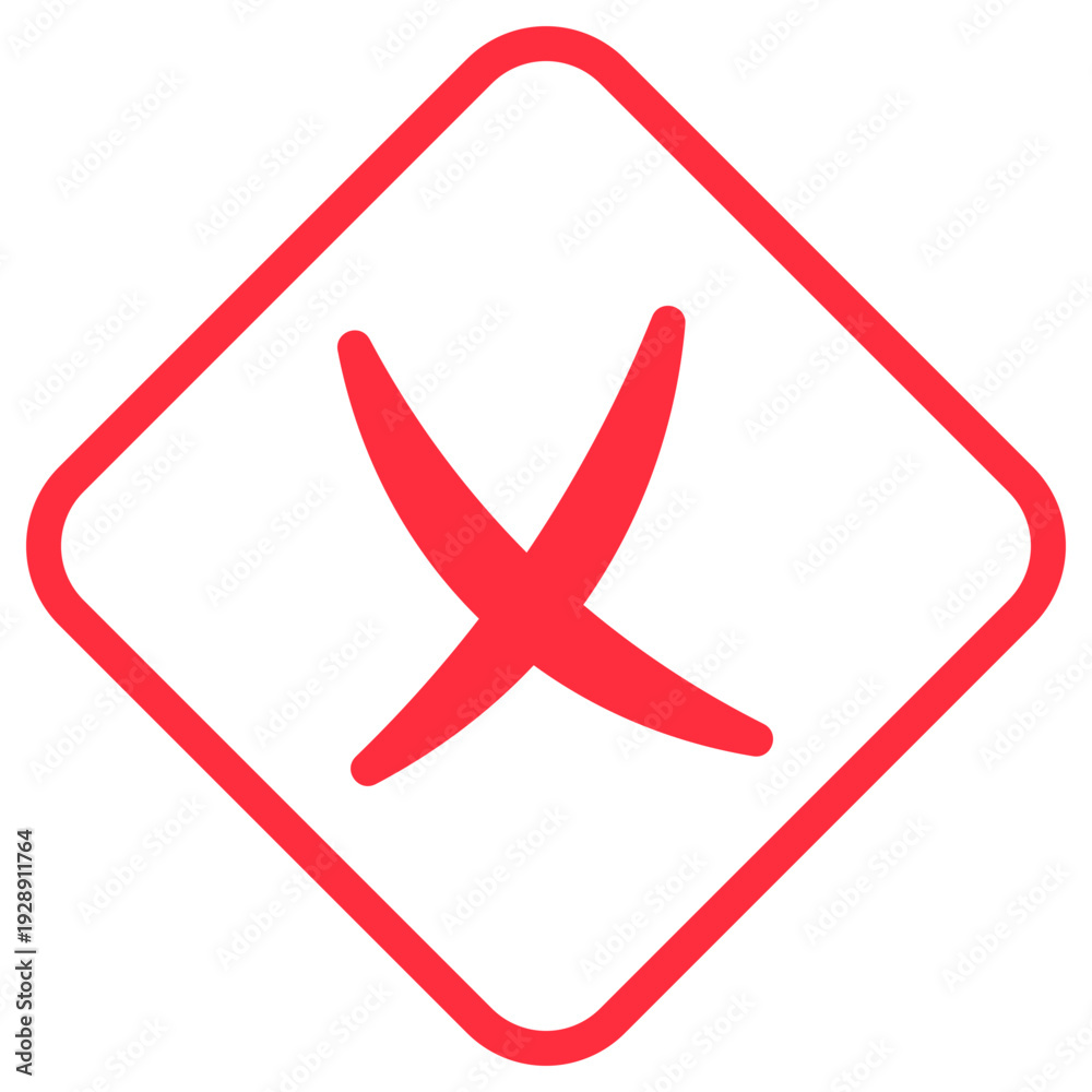 Obraz premium Red Cross Mark Icon Vector. 