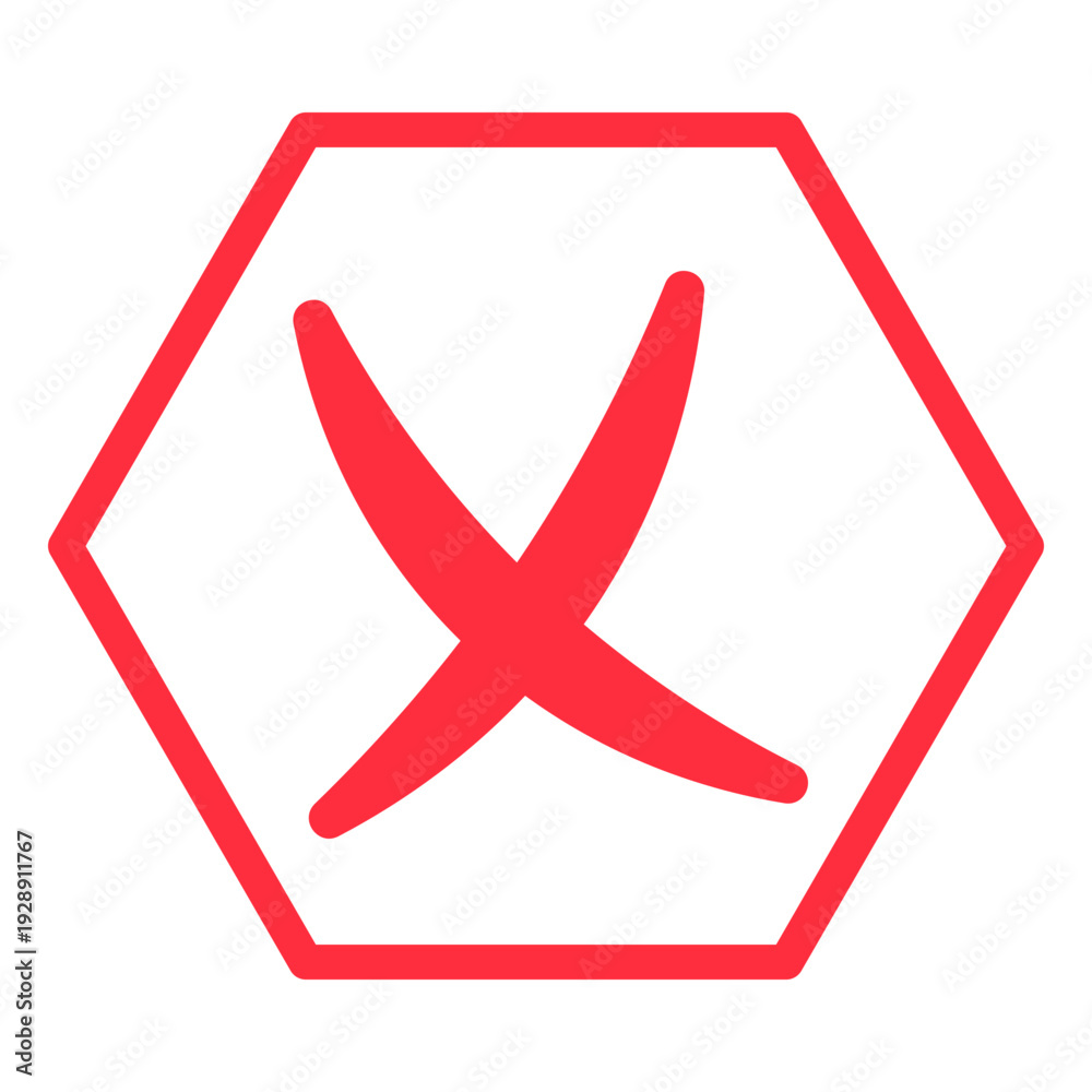 Obraz premium Red Cross Mark Icon Vector. 