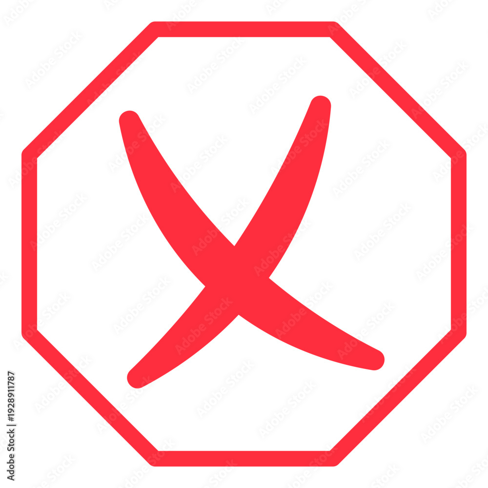 Obraz premium Red Cross Mark Icon Vector. 