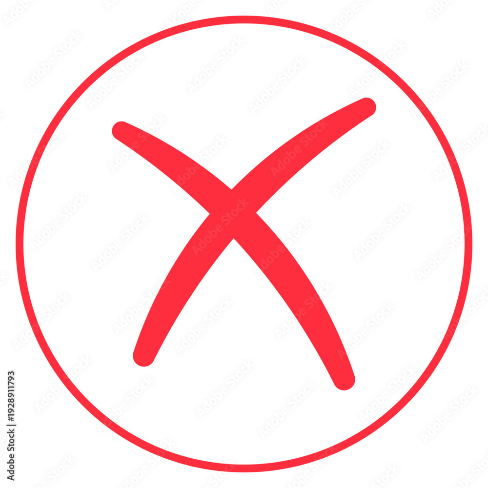 Obraz premium Red Cross Mark Icon Vector. 