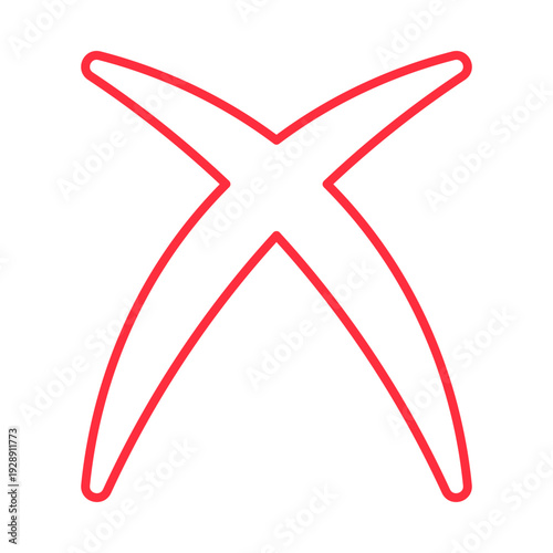 Red Cross Mark Icon Vector. 