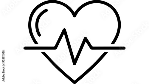 Premium vector of Heart with heartbeat line icon vector isolated on white background