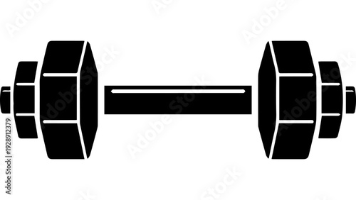 Premium vector of Black dumbbell silhouette icon vector isolated on white background