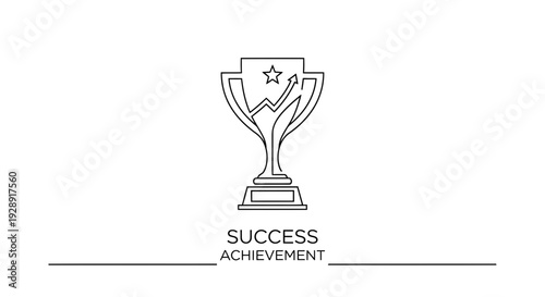 Trophy Icon with Growth Chart and Star - Business Success and Achievement Symbol