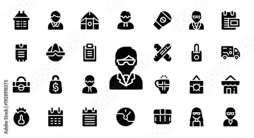 Business Icons Set: Shopping, Finance, Time, People, Delivery, and More
