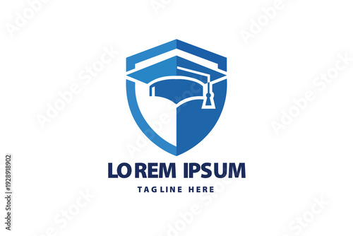 Academic Graduation Cap inside Shield Logo