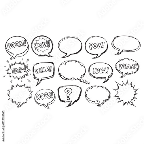 Playful Sketch-Style Chat Box Elements
