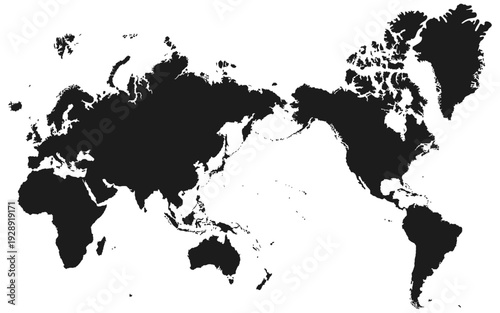 世界地図のシルエットイラスト