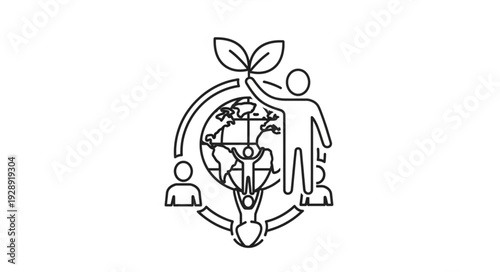 Global community growth and environmental sustainability concept.