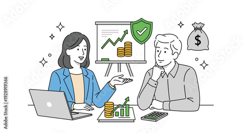 Businesswoman explaining financial data to a concerned colleague at a meeting