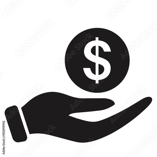 financial help with hand icon 