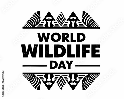WORLD WILDLIFE DAY vector illustration isolated on white background