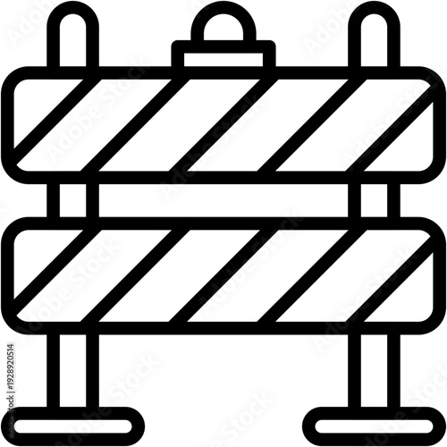 Road Barrier and Construction Site Security Vector Icon