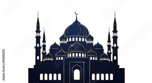 Ramadan celebration with beautiful mosque architecture