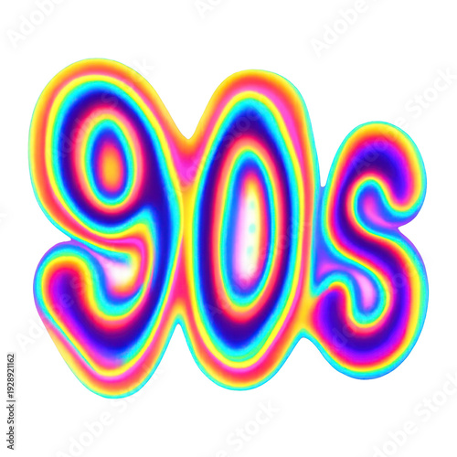 PNG Vibrant retro 90s typography design.