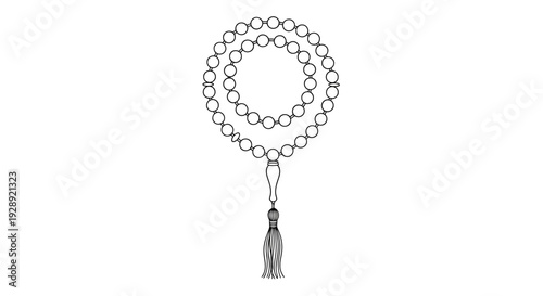 Ramadan prayer beads illustration with tassel