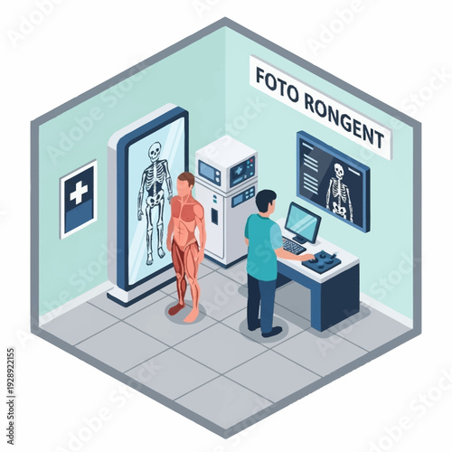 Medical professional examining X-ray images in a clinical setting.