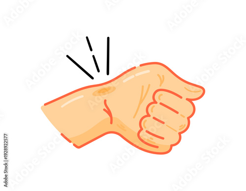 De Quervain's Syndrome concept. Painful inflammation of the tendons on the thumb side of the wrist. Illustration of a hand feeling pain in the wrist. Injuries and conditions. Flat style illustration 